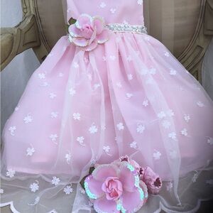 Pink Floral Kids Formal Dress